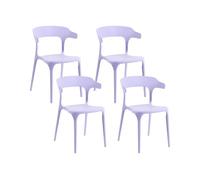 Beliani Set moderno di 4 sedie da pranzo da giardino in plastica leggera e resistente Viola