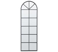 Beliani Specchio da parete a forma di finestra con struttura in metallo nero 40 x 120 cm