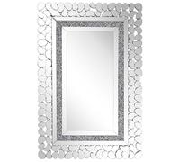 Beliani Specchio da Parete Argentato Rettangolare Accessorio Moderno 60x90 cm