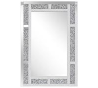 Beliani Specchio da Parete Argentato Rettangolare Accessorio Moderno 60x90 cm