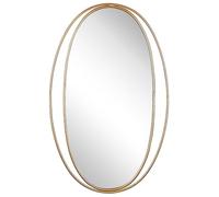 Beliani Specchio da Parete di Forma Ovale in Color Oro 90x55