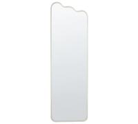 Beliani Specchio da parete moderno con cornice in metallo e ferro di forma irregolare per il soggiorno 45 x 145 cm Bianco