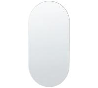Beliani Specchio da parete ovale senza cornice argento 40 x 80 cm