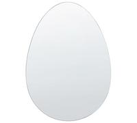 Beliani Specchio da parete ovale senza cornice argento 50 x 70 cm