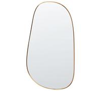 Beliani Specchio moderno da parete con cornice in metallo e alluminio di forma irregolare con ganci Oro