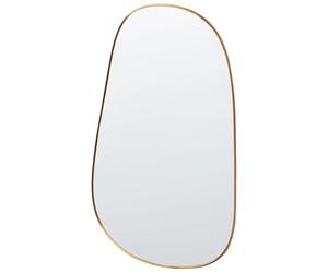 Beliani Specchio moderno da parete con cornice in metallo e alluminio di forma irregolare con ganci Oro