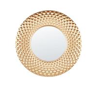 Beliani Specchio moderno rotondo da parete decorativo in metallo oro 60 cm