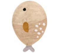 Beliani Tappeto per bambini beige in cotone a forma di pesce 80 x 120 cm