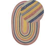 Beliani Tappeto per bambini in iuta multicolore 70 x 100 cm ovale intrecciato a mano