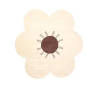 Beliani Tappeto rotondo in lana a forma di fiore, tappeto decorativo tuftato a mano 140 cm beige