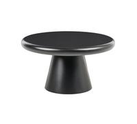 Beliani Tavolino da Caffè Rotondo Nero con Base a Colonna dal Design Scultoreo Stile Organico