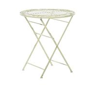 Beliani Tavolino da Giardino Bistro Pieghevole ø 70 cm in Metallo Verde Chiaro