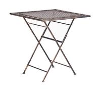 Beliani Tavolino da Giardino Bistro Pieghevole 70 x 70 cm in Metallo Nero