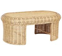 Beliani Tavolino da giardino in rattan naturale 96 x 60 cm