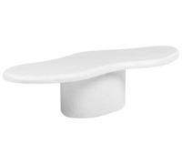 Beliani Tavolino decorativo in MgO, forma irregolare, resistente alle macchie, alla ruggine 120 x 57 cm, bianco