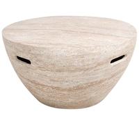 Beliani Tavolino effetto travertino Piano impiallacciato simil-pietra Beige