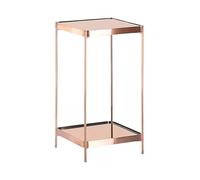 Beliani Tavolino in Rame in Vetro Temperato 29 x 29 x 60 cm Gambe in Metallo