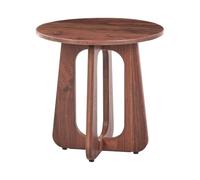 Beliani Tavolino laterale con piano effetto legno stile retrò moderno Mid-Century marrone