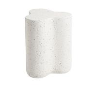 Beliani Tavolino moderno in fibra di vetro con ossido di magnesio forma irregolare resistente ai raggi UV bianco con effetto terrazzo