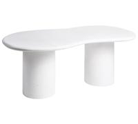 Beliani Tavolo da giardino 6 posti MgO Ovale Forma irregolare bianco 200 x 110 cm