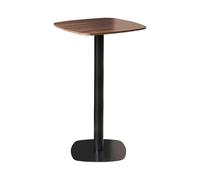 Beliani Tavolo da giardino bistrot con base in metallo 60x60cm quadrato Marrone scuro e nero