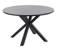 Beliani Tavolo da giardino in alluminio e vetro nero e grigio ⌀ 120 cm