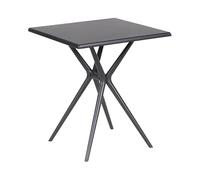 Beliani Tavolo da giardino minimalista in plastica e fibra di vetro 70 x 70 cm Quadrato per esterni Nero
