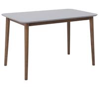 Beliani Tavolo da Pranzo da Cucina in MDF Grigio Gambe in Legno 77 x 118 cm