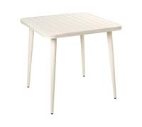 Beliani Tavolo da pranzo da giardino in alluminio 80 x 80 cm Arredo esterno moderno quadrato Beige chiaro