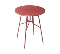 Beliani Tavolo da pranzo da giardino per esterni Rosso Metallo Ferro Rotondo ø 64 cm