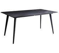 Beliani Tavolo da pranzo da giardino Piano in pietra sinterizzata Struttura in ferro Resistente ai raggi UV Marmo nero