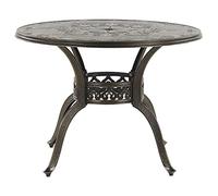 Beliani Tavolo Tondo da Giardino Marrone in Alluminio ø 100 cm Stile Vintage