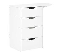 Beliani Toeletta con specchio e sgabello, mobile da toeletta decorativo in MDF con 2 cassetti, bianco,