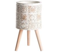 Beliani Vaso per piante da interno e da esterno in stile vintage bianco sporco