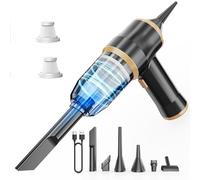 BELIBUY Mini Aspirabriciole per Auto 12000Pa - Portatile Senza Cavo, a Mano, con Spolverizzatore e 2 Filtri, Ideale per Auto, Divano, Ufficio, Animali Domestici e Casa