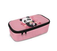 Belidome Astuccio per ragazze, grande capacità, con scomparti per penne, forniture per il rientro a scuola, Panda Cuore Gelato, Taglia unica, Organizer per borse