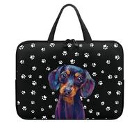 Belidome Borsa per laptop bassotto per amanti dei cani salsiccia morbida imbottita per computer portatile 13"
