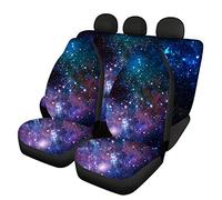 Belidome Coprisedili auto blu Galaxy per anteriore posteriore elasticizzato accessori auto universali Decor per donne uomini