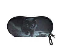 Belidome Divertente custodia per occhiali morbida per donne e bambini, resistente e lavabile, Animale Gatto Nero, Etichettalia unica