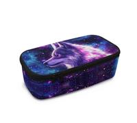 Belidome Galaxy Wolf Astuccio Astuccio Bambina Grande Astuccio portapenne con portapenne per scuola secondaria Wolf Galassia Taglia Unica Borsa Organizer, Lupo galassia, taglia unica, Organizer per