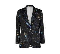 Belidome Giacca da uomo con un bottone aderente, Universo Pianeta, M