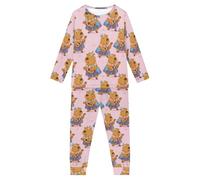 Belidome Pigiama carino Capybara per ragazze e ragazzi 3-16 anni pigiama set 2 pezzi, Chitarra Capibara, 3-4 Years