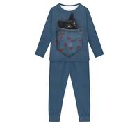 Belidome Pigiama carino Capybara per ragazzi e ragazze 3-16 anni pigiama set 2 pezzi, Tasca Denim Gatto Nero, 13-14 Years