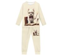 Belidome Pigiama per bambini dai 3 ai 16 anni con simpatico cane, West Highland White Terrir, 7-8 Years