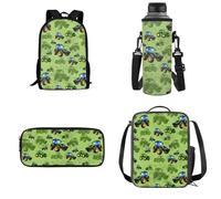 Belidome Set di 4 zaini per la scuola per bambini, borsa per il pranzo, astuccio portamatite, portabottiglia, Mountain Buggy, Taglia unica