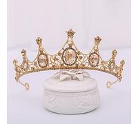 Beliepli per capelli Tiara corona per donne alla moda Golden Rhinestone Contano Croona Coppa Accessori per capelli Lady Crystal Crown Princess Tiara Crown Capelli gioielli di capelli di Gagalu