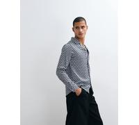 Belier - Camicia a maniche lunghe monocromatica con stampa effetto illusione e colletto con rever-Multi L