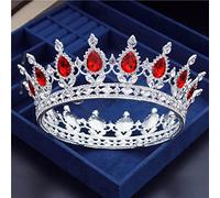Belietti per capelli Tiara corona per donne Circle cristallino vintage Diadem Diadem Reale King King Crown Tiaras Chiesale Promerona corona di capelli di Gagalu (colore: imitazione Rhodium placcata)