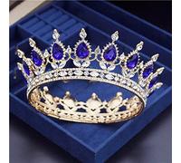 Belietti per capelli Tiara corona per donne Circle cristallino vintage Diadem Diadem Reale King King Crown Tiaras Chieno sposa Promerona corona di capelli di gagalu (colore: titanio placcato)