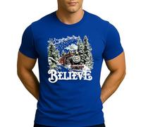 Believe Der Polar Express | Christmas Christmas - Maglietta da uomo, Blu, 3XL